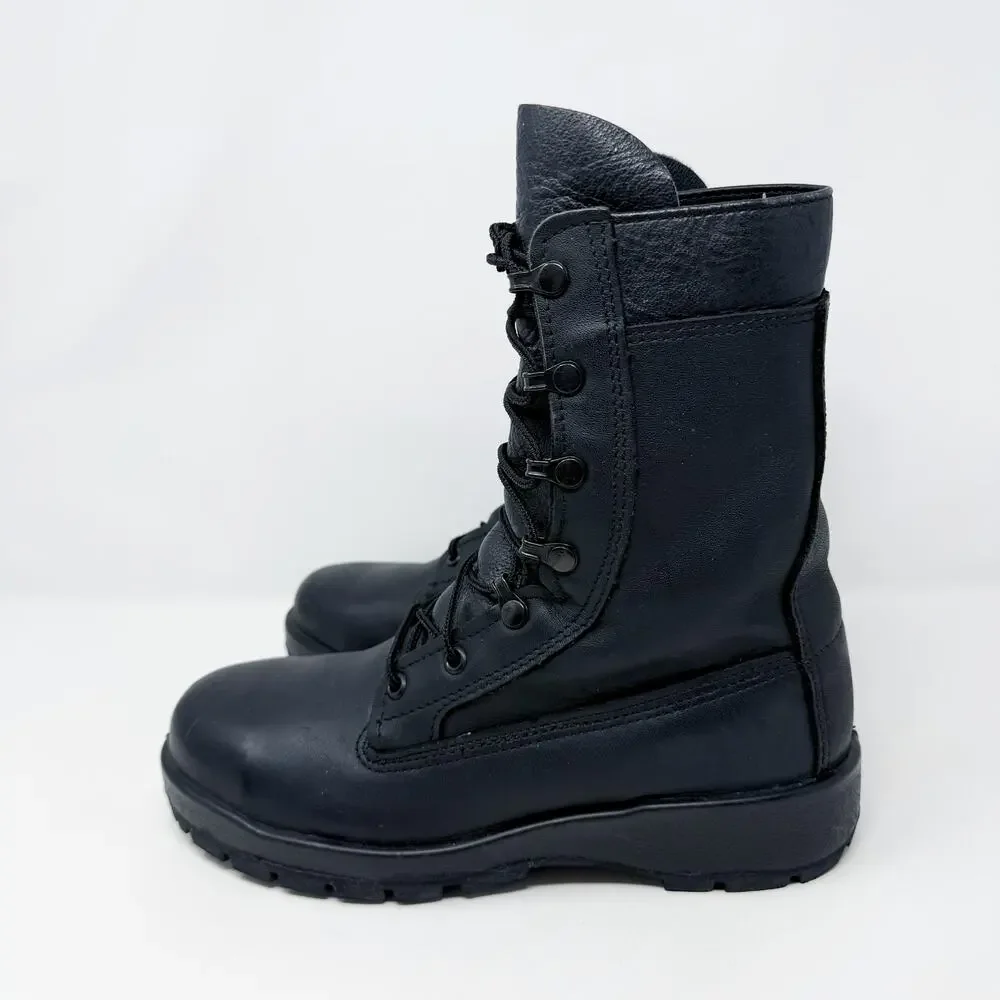 Belleville Black Leather Jump Boots Combat Men's Size 8 Steel Toe Vibram Sole